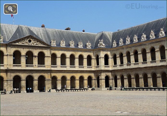 Les Invalides military cannons in Cour d'Honneur