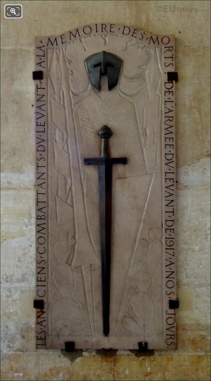 Hotel National des Invalides WWI memorial plaque