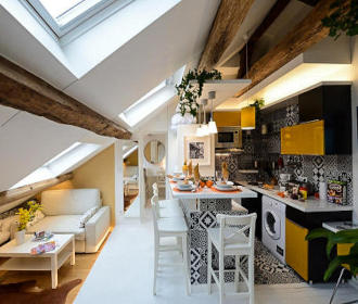 Les Patios du Marais apartment kitchenette