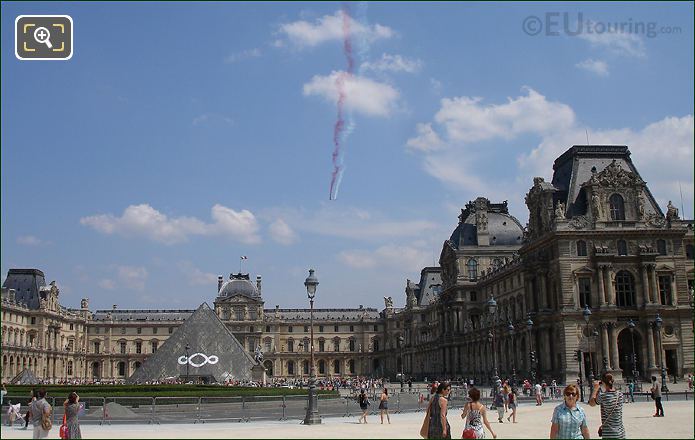 Patrouille de France over the Louvre Museum