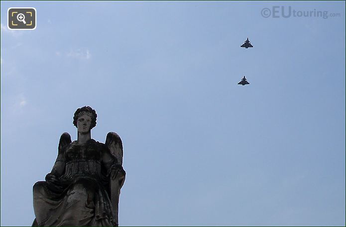 2 fighter jets at Place du Carrousel of The Louvre