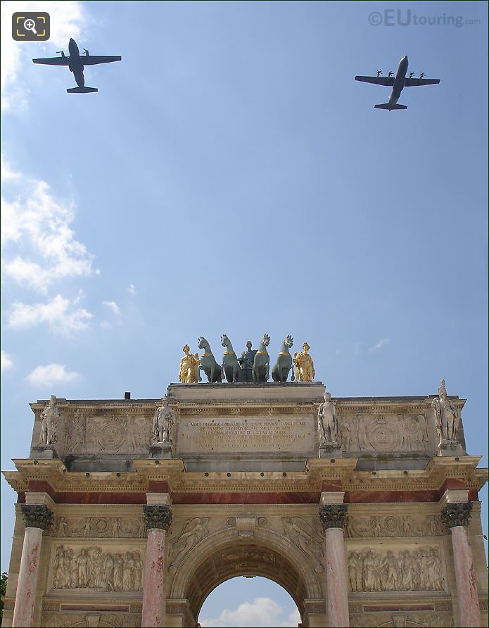 Military aircraft on Paris flyover practise run