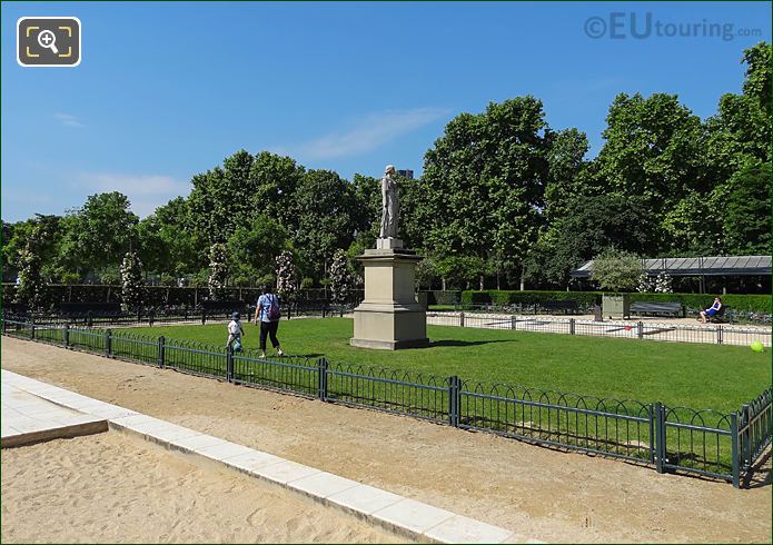 Central grass area of Jardin de la Roseraie, Luxembourg Gardens