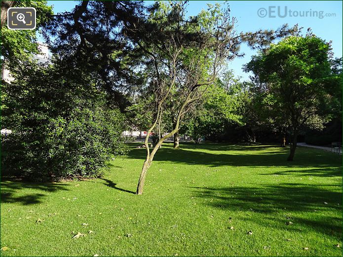 NE Corner of Jardin du Luxembourg and young trees looking NW