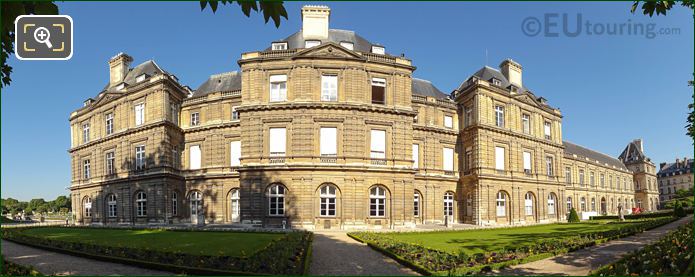 Panoramic photo of Palais du Luxembourg East facade