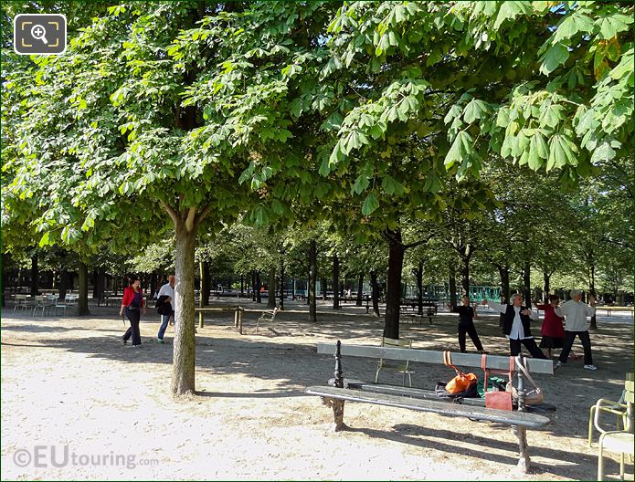 Parisians practicing Tai Chi in Jardin du Luxembourg