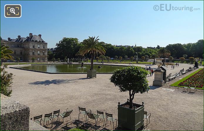 Grand Basin in Jardin du Luxembourg view from West terrace