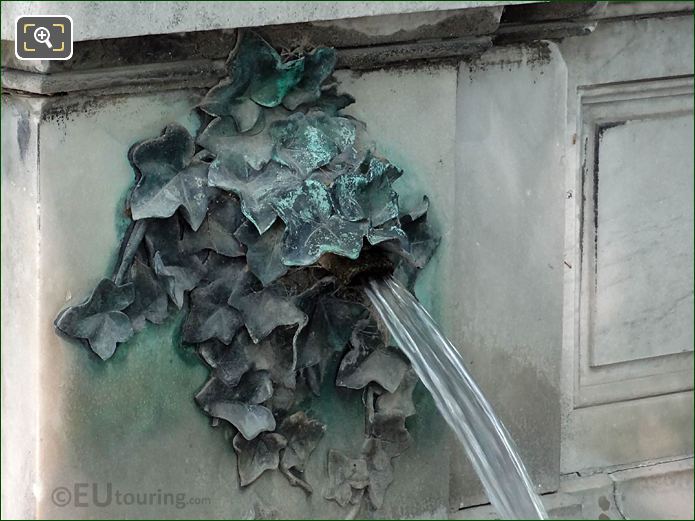 Water fountain spout on Eugene Delacroix Monument, Luxembourg Gardens