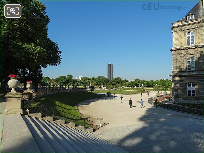 Palais du Luxembourg SE corner viewed from East terrace steps