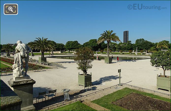 Eastern terrace looking SW over Jardin du Luxembourg Grand Basin