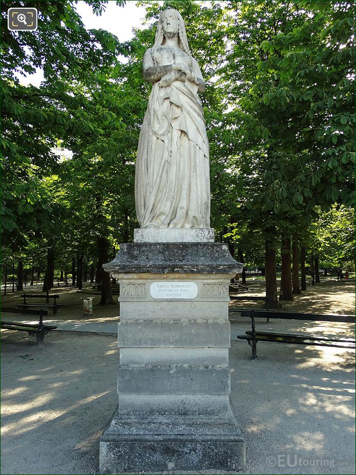 Jardin du Luxembourg Sainte Genevieve statue on East terrace