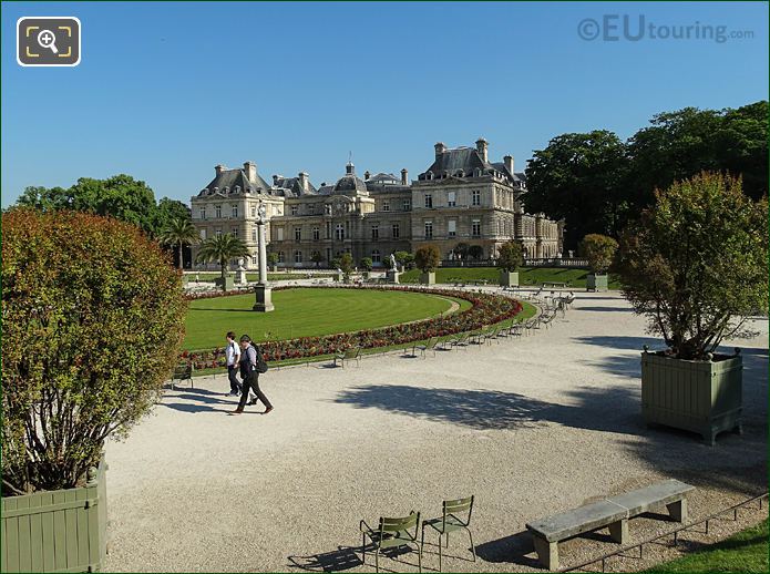 Jardin du Luxembourg view N from East semi-circular terrace