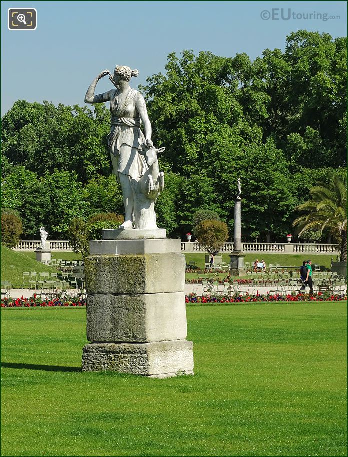 Jardin du Luxembourg Goddess of the Hunt statue in central garden