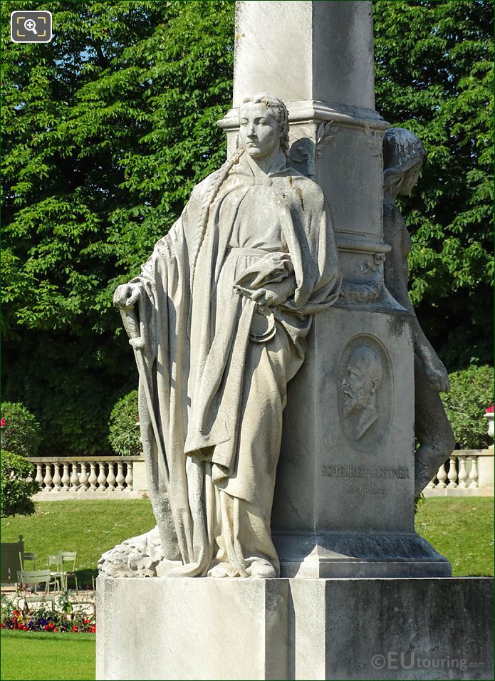 Jardin du Luxembourg Justice statue on Scheurer Kestner Monument