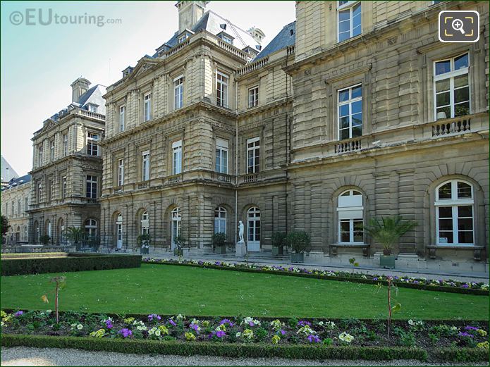 Palais du Luxembourg West facade in Jardin du Luxembourg, Paris