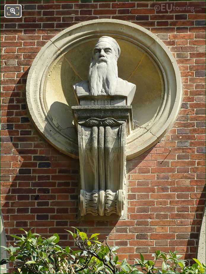 Jardin du Luxembourg Francois Rude bust on Orangerie facade