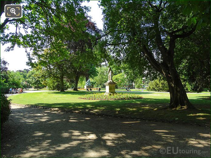 English style garden with trees and paths in Jardin du Luxembourg