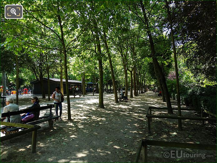 West side path and Childrens Playground in Jardin du Luxembourg