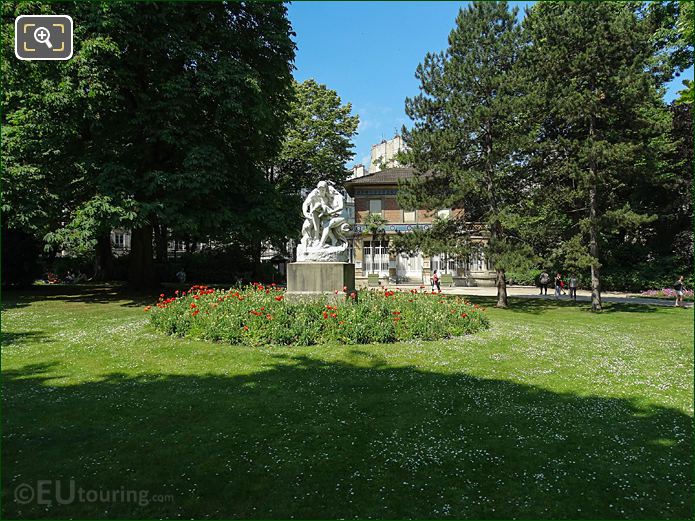 West view of Jardin du Luxembourg SW gardens and Pavillon Davioud