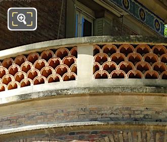 Ornate tiled balustrades of Pavillon Davioud