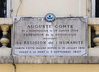 Maison d’Auguste Comte stone plaque