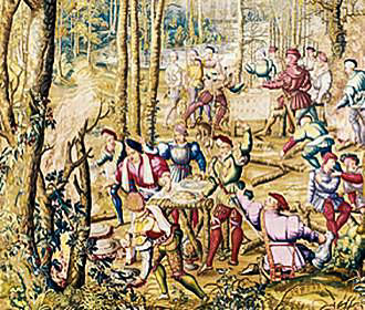 Forest tapestry at Manufacture des Gobelins Tapestry
