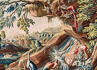 Bird tapestry at Manufacture des Gobelins Tapestry