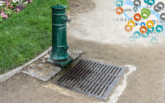 Map of free Paris drinking water fountains
