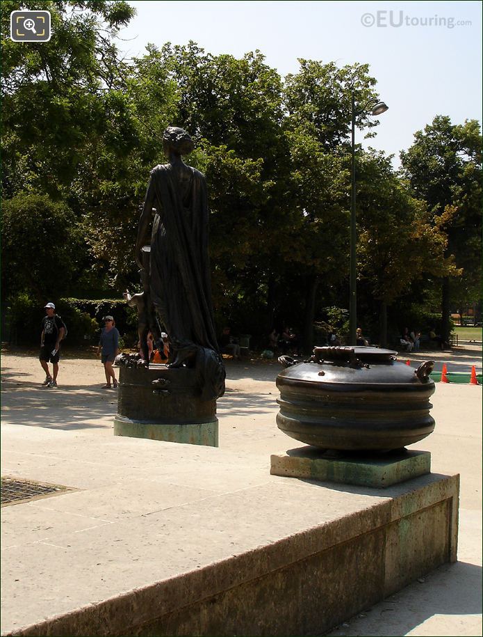 View of cauldron to Champ de Mars from Monument des Droits de l'Homme