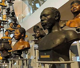 Human bust models inside Musee de l’Homme