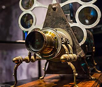 Antique film projector at Musee de la Cinematheque