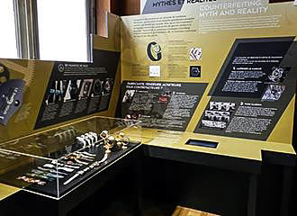 Musee de la Contrefacon display of watches