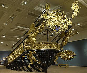 Gilded boat inside Musee de la Marine