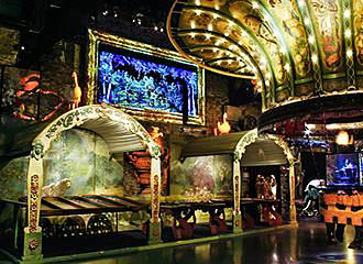 Fairground attractions inside Musee des Arts Forains