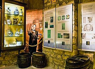 Information boards at Musee du Vin