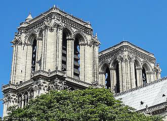 Eastern side of bell towers at Notre Dame Cathedral