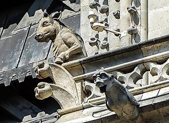 Chimera statue at Notre Dame de Paris Cathedral