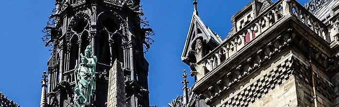 Spire of Notre Dame de Paris Cathedral