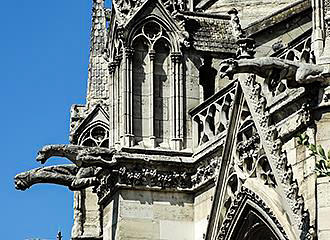 Gargoyle statues on Notre Dame de Paris Cathedral