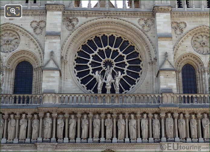 Notre Dame rose window and Gallery of Kings