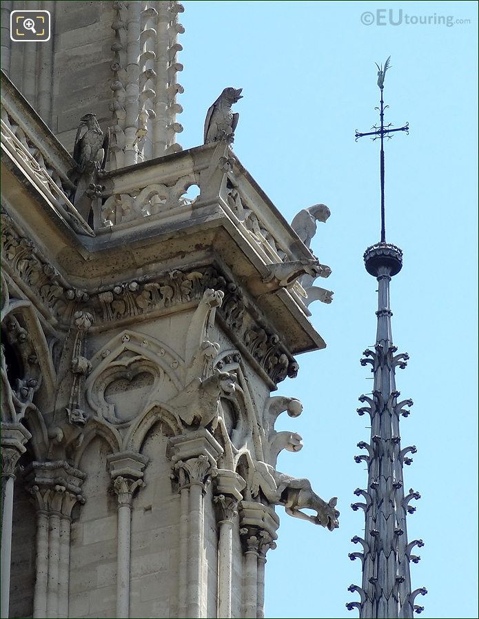 Notre Dame south tower and statues