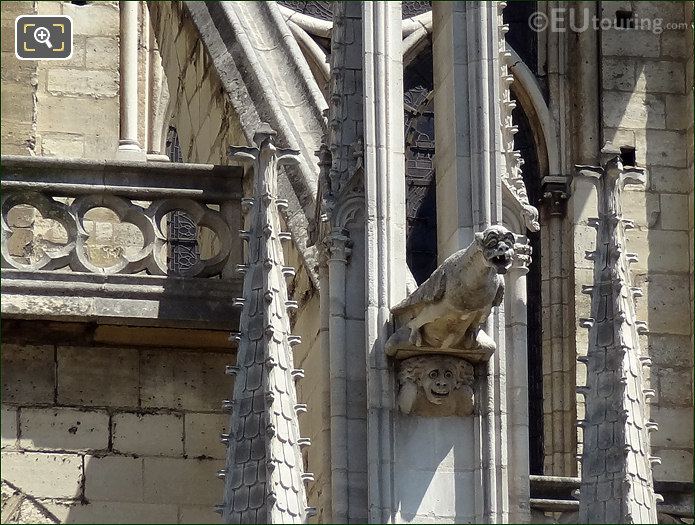 Gargoyle on flying buttress at Notre Dame