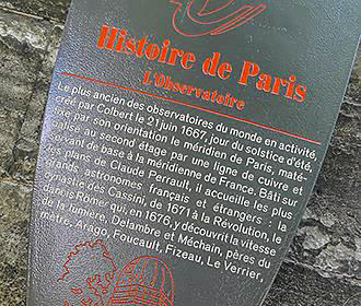 Observatoire de Paris tourist information board