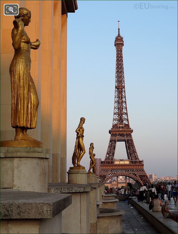 Palais de Chaillot terrace and golden statues