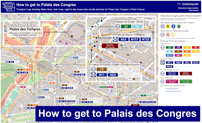 How to get to Palais des Congres transport map