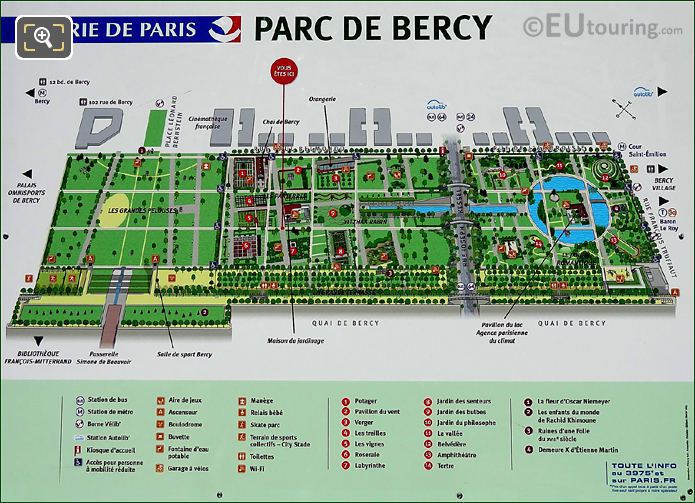 Parc de Bercy map