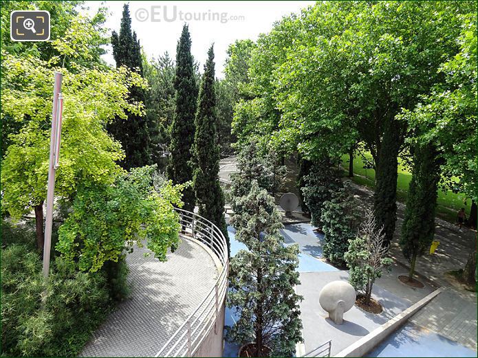 Aerial view of Acrobatic garden within Parc de la Villette