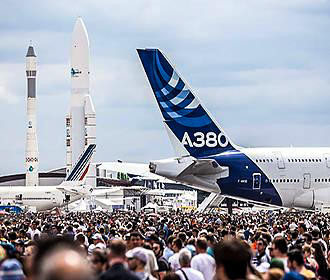 Spectators at the Paris Air Show in France