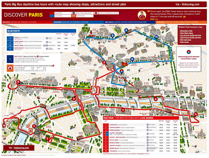 bigbus tour map paris