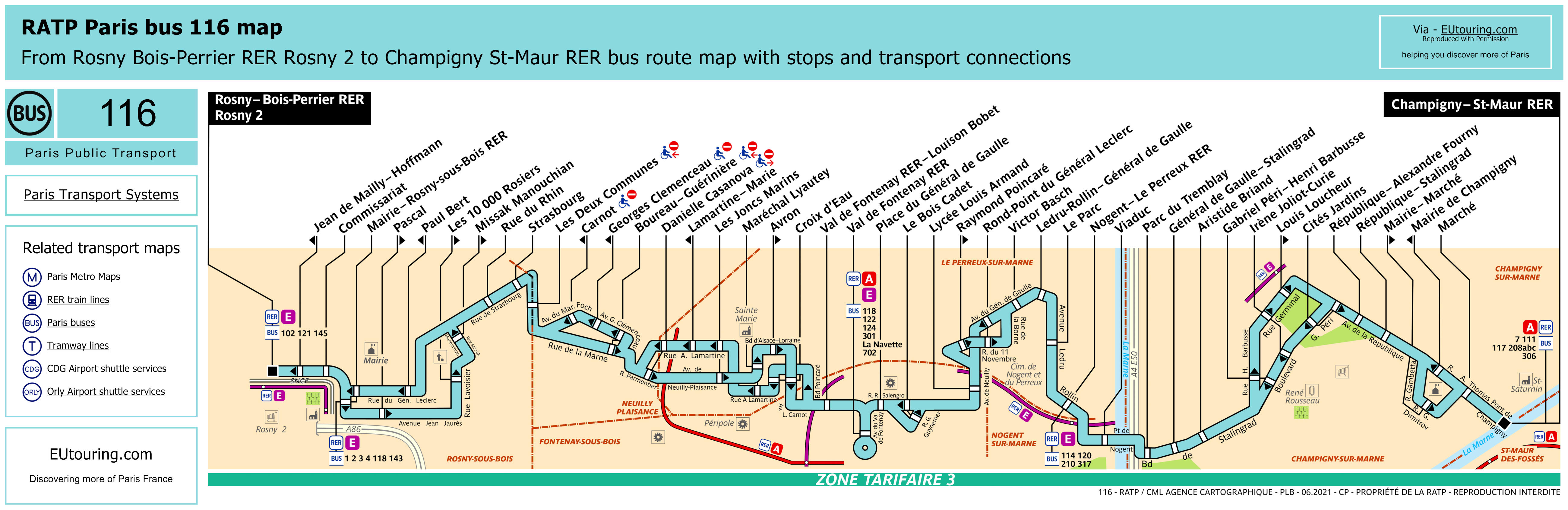 ratp route maps for paris bus lines 110 through to 119